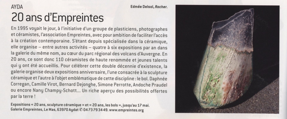 Les 20 ans d'Empreintes - la presse en parle - Ateliers d'Art Les 20 ans d'Empreintes - la presse en a parlé - Ateliers d'Art